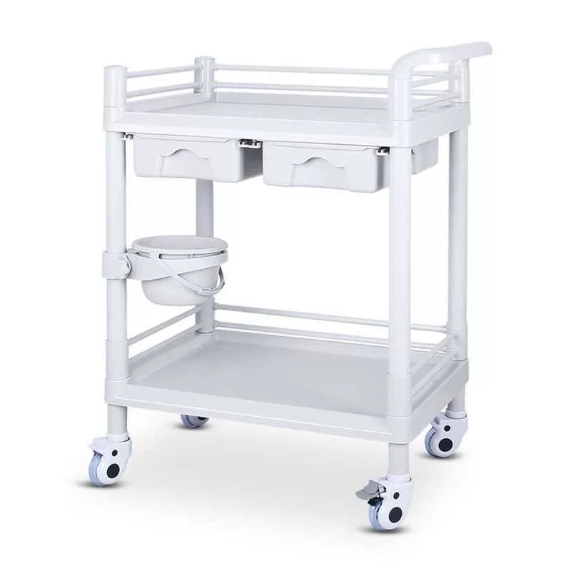 Two-layer detachable ABS treatment cart (double drawers)