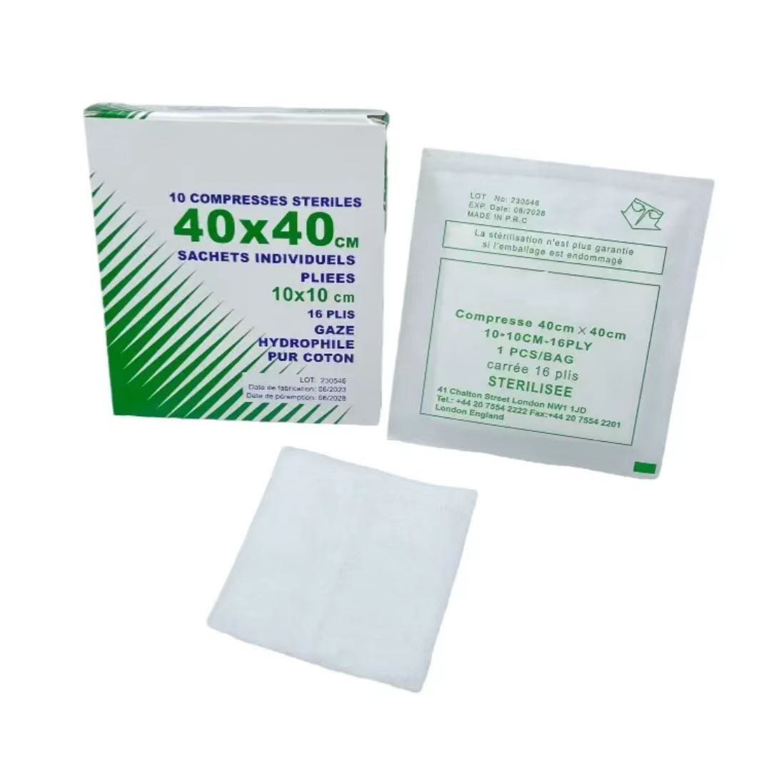 Customizable 100% cotton compressed sterile medical gauze