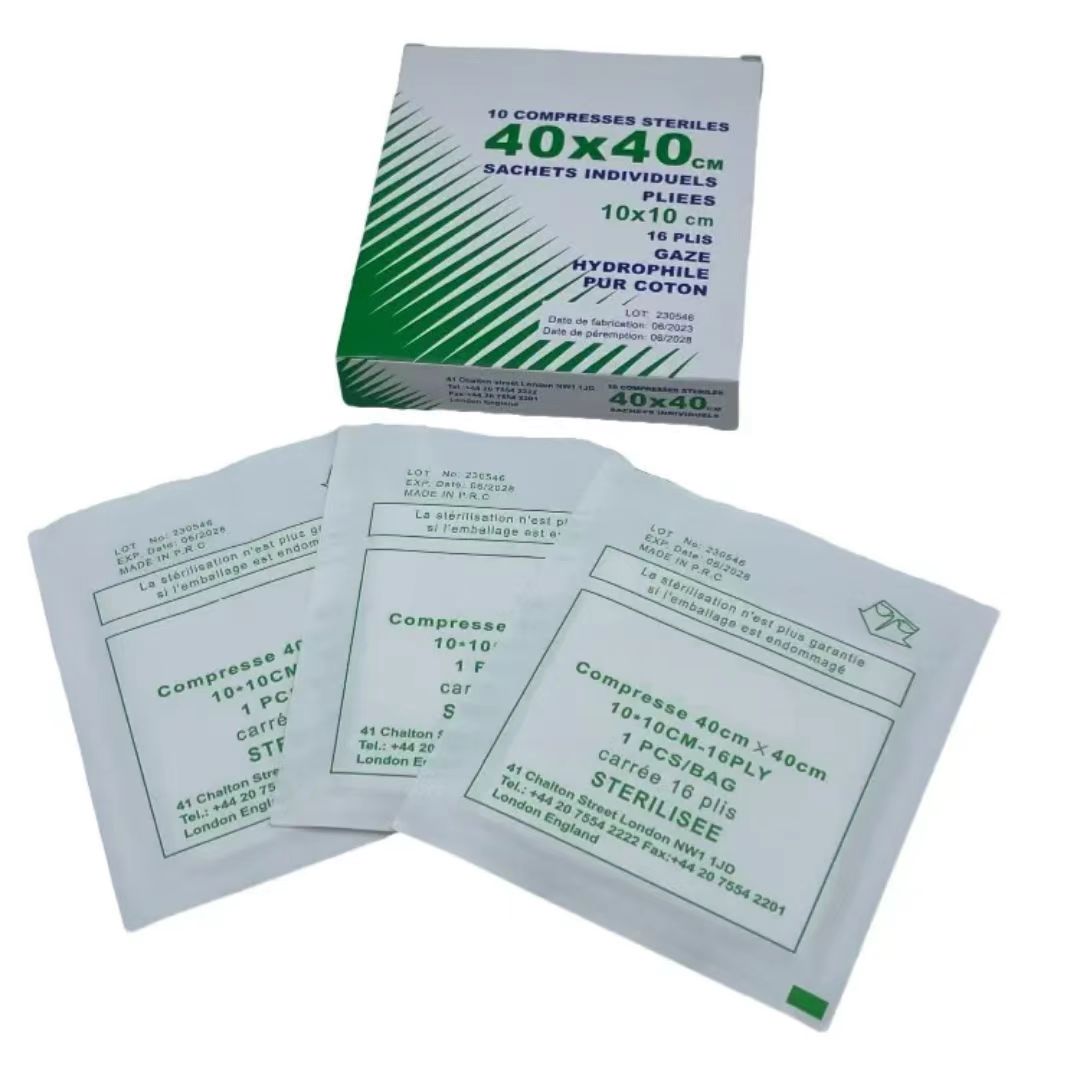 Customizable 100% cotton compressed sterile medical gauze
