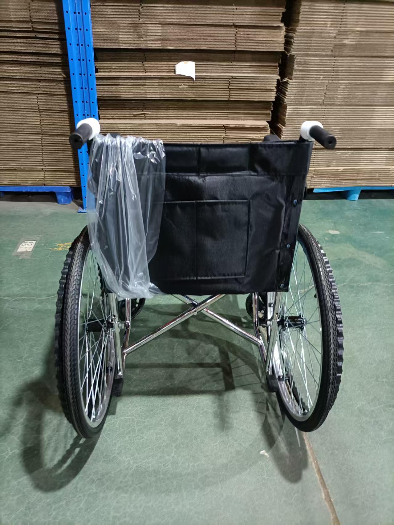 Electric Wheelchair with Soft Leather Seat & Solid Tires