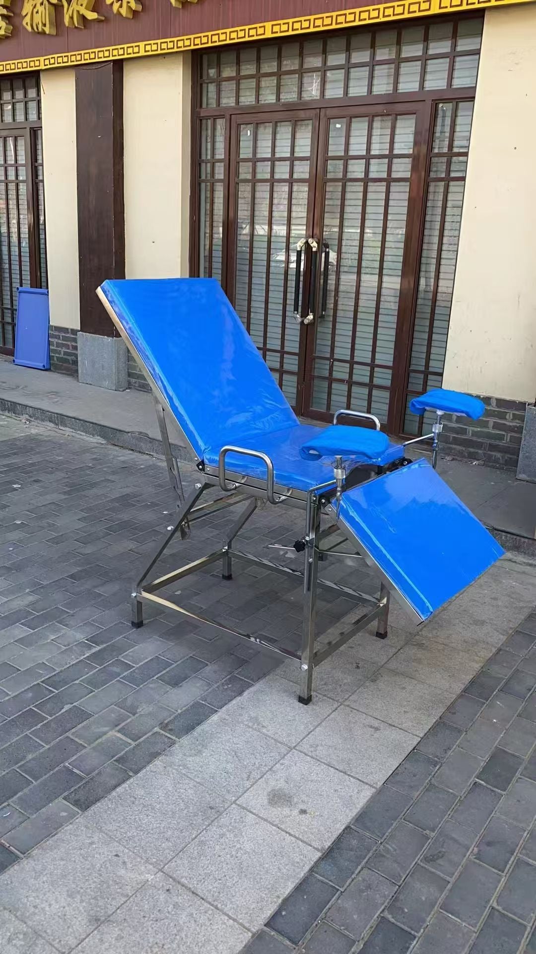 Stainless Steel Three - Fold Obstetric Examination Bed