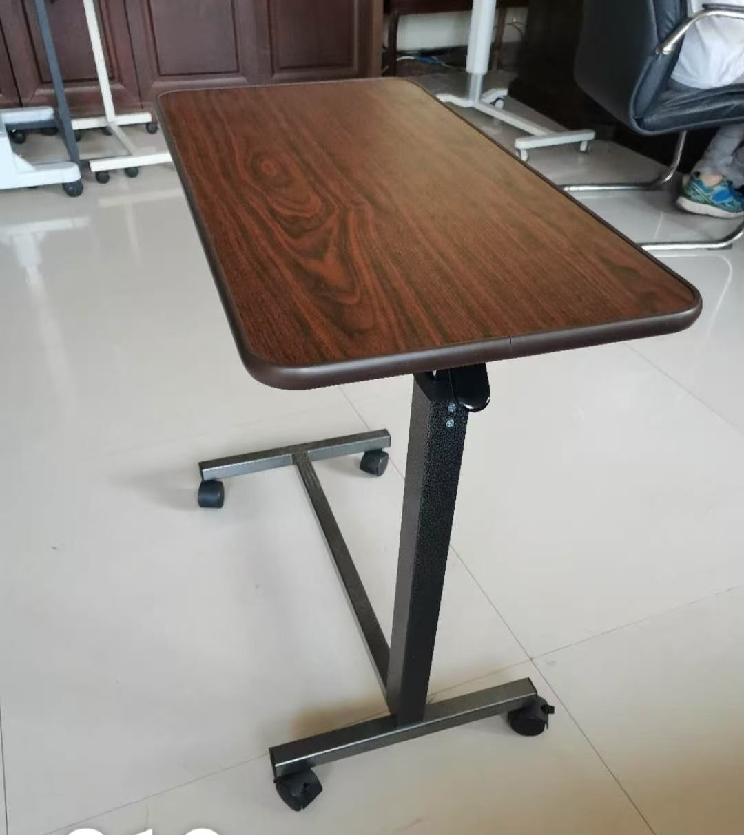 Adjustable Height Hospital Overbed Table