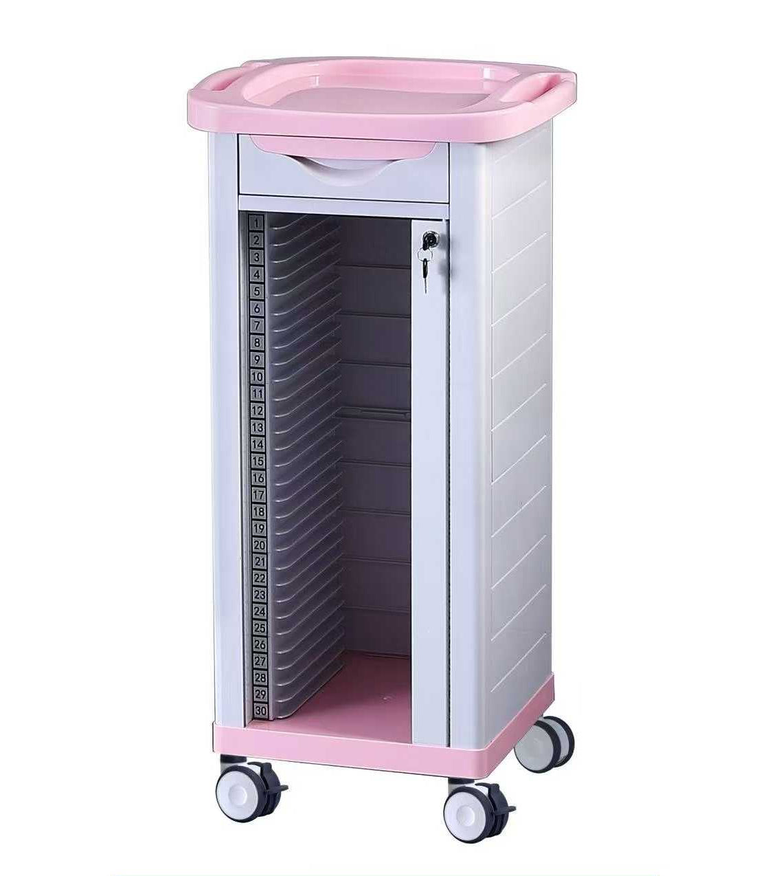 30 Grid Blue Medical Record Trolley