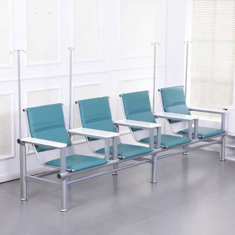 4-Seater Infusion Chair | Hospital Waiting Transfusion Chair with IV Pole