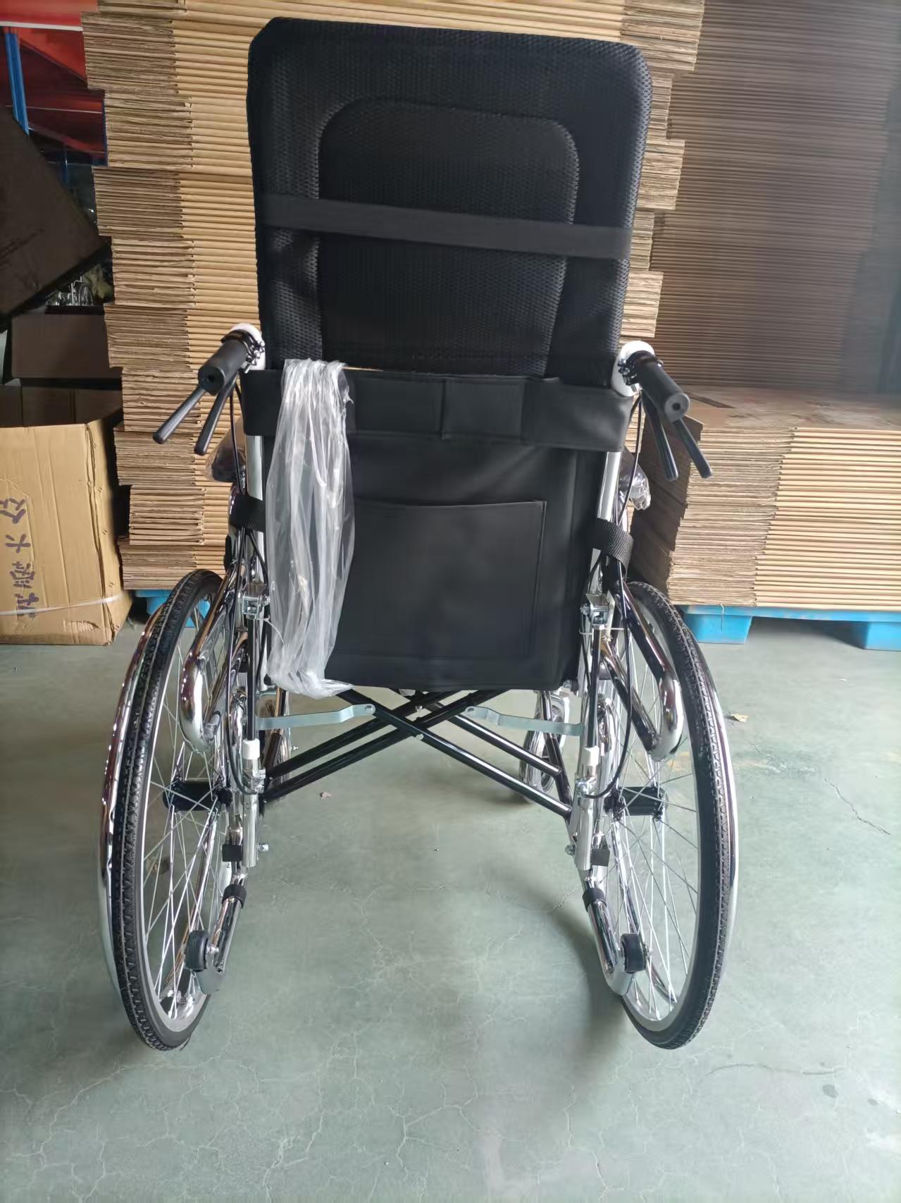 Electric Hydraulic Wheelchair with Leather Bucket, Electric Hand Rings & Solid Tires