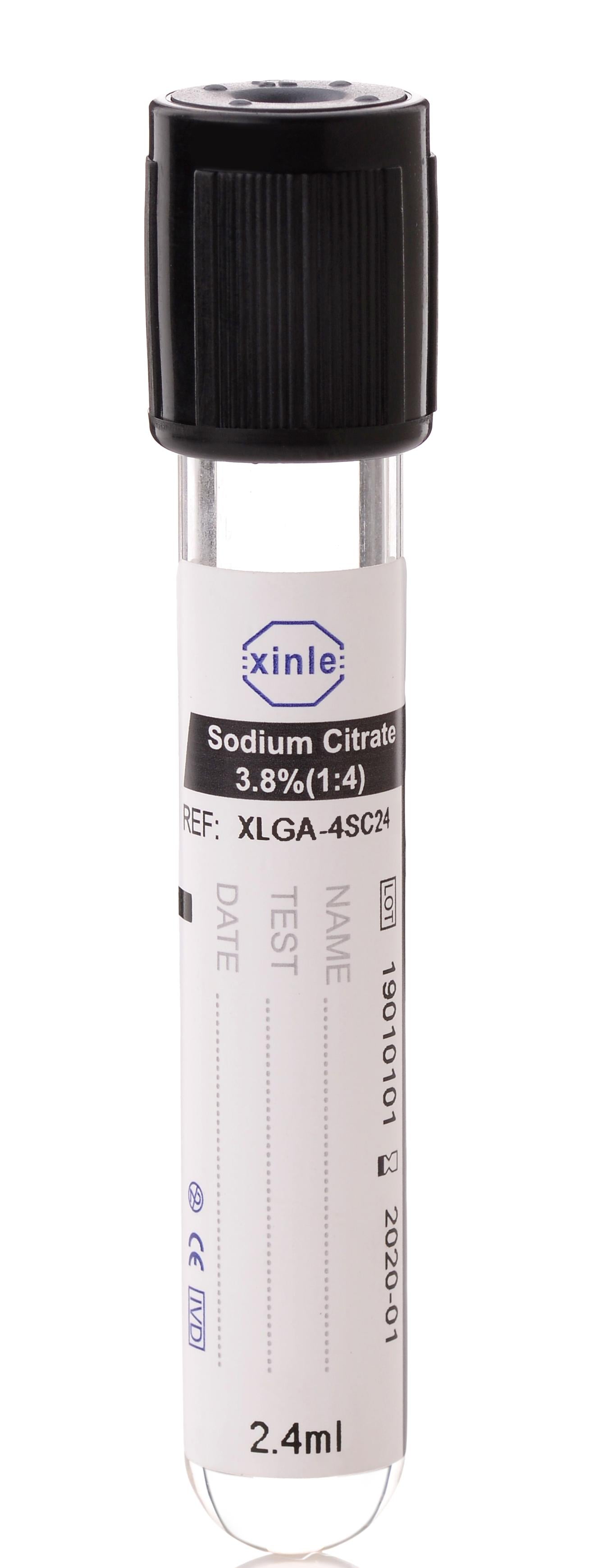 ESR Tube Black Cap Vacuum Blood Collection Tube