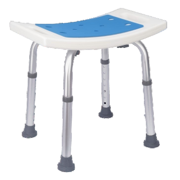 Aluminum Height Adjustable Shower Stool, No Backrest Bath Chair with Soft Cushion for Elderly & Disabled
