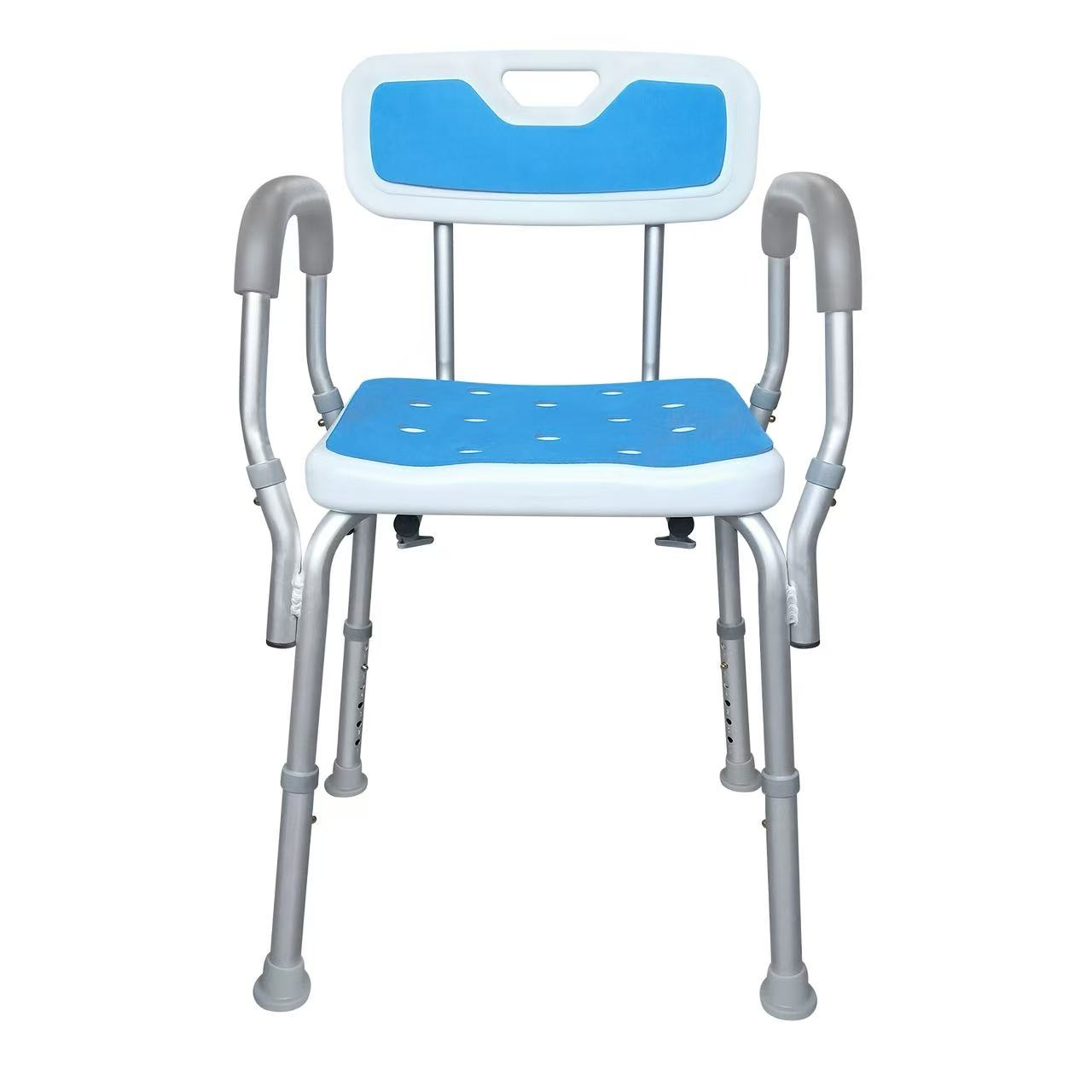 Shower Chair with Backrest & Armrests for Elderly
