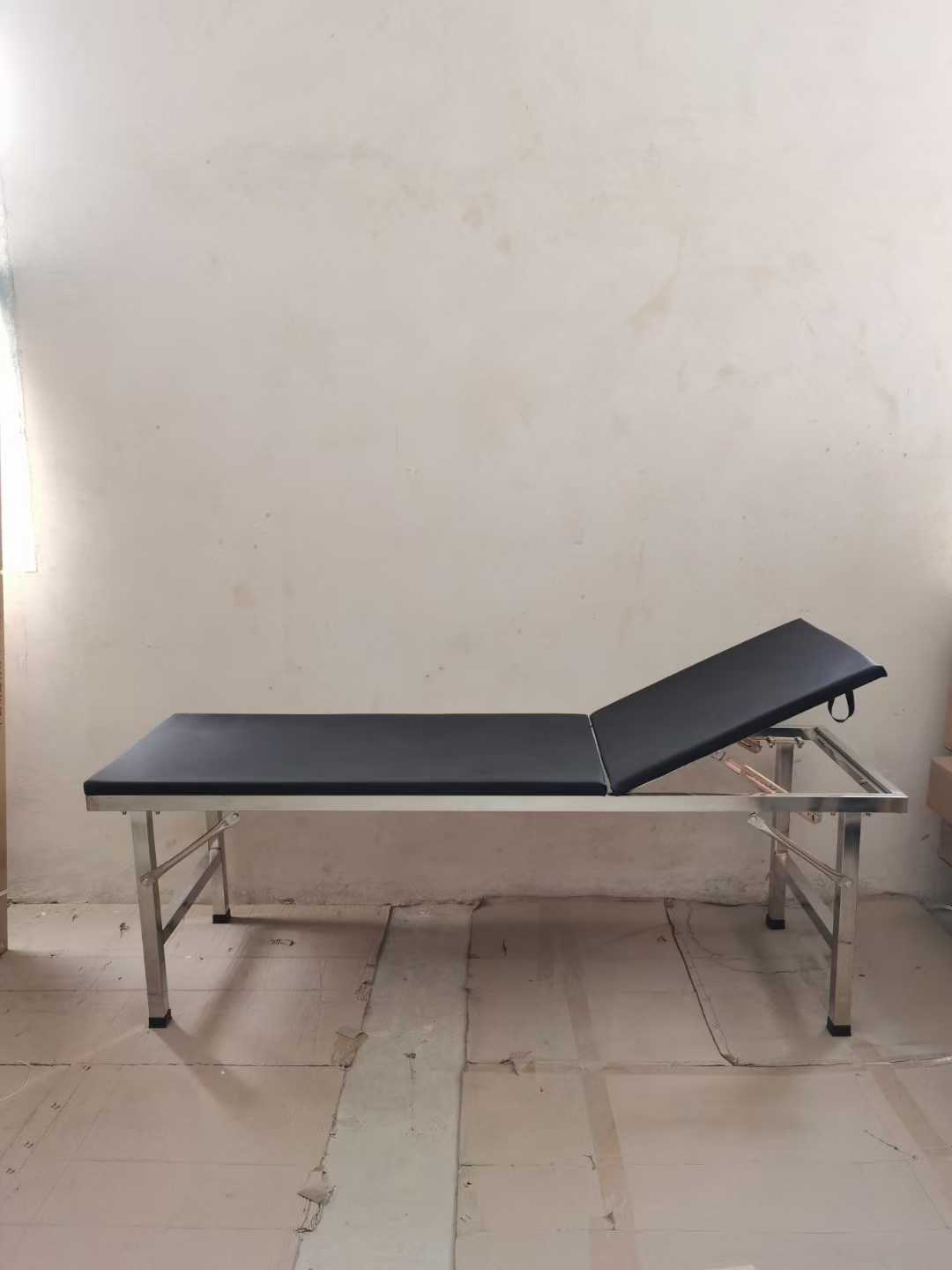 Stainless Steel Back-Lifting Examination Table with 5cm Thick Mattress (1900×600×750mm / 1900×600×700mm)