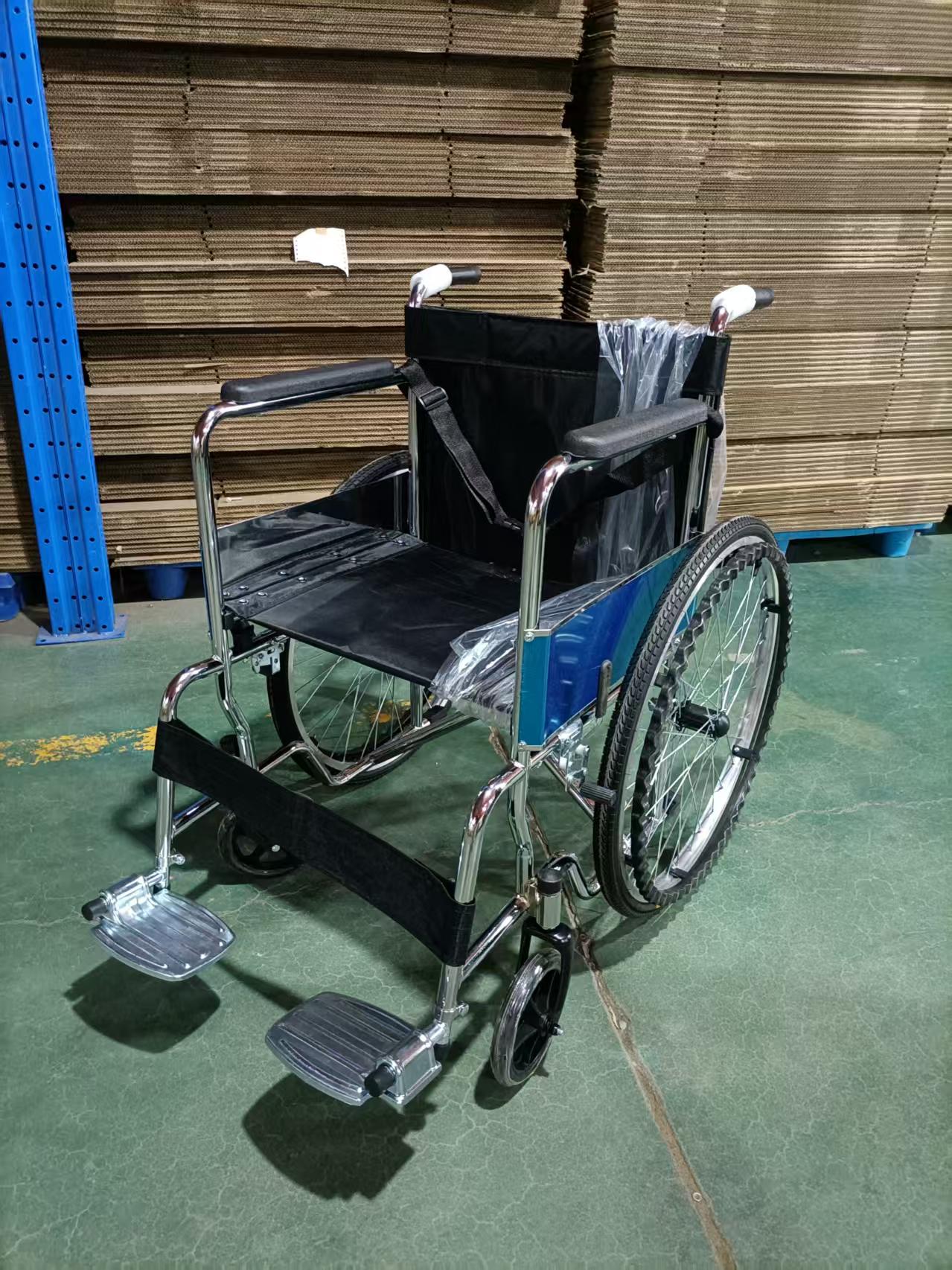 Electric Wheelchair with Soft Leather Seat & Solid Tires