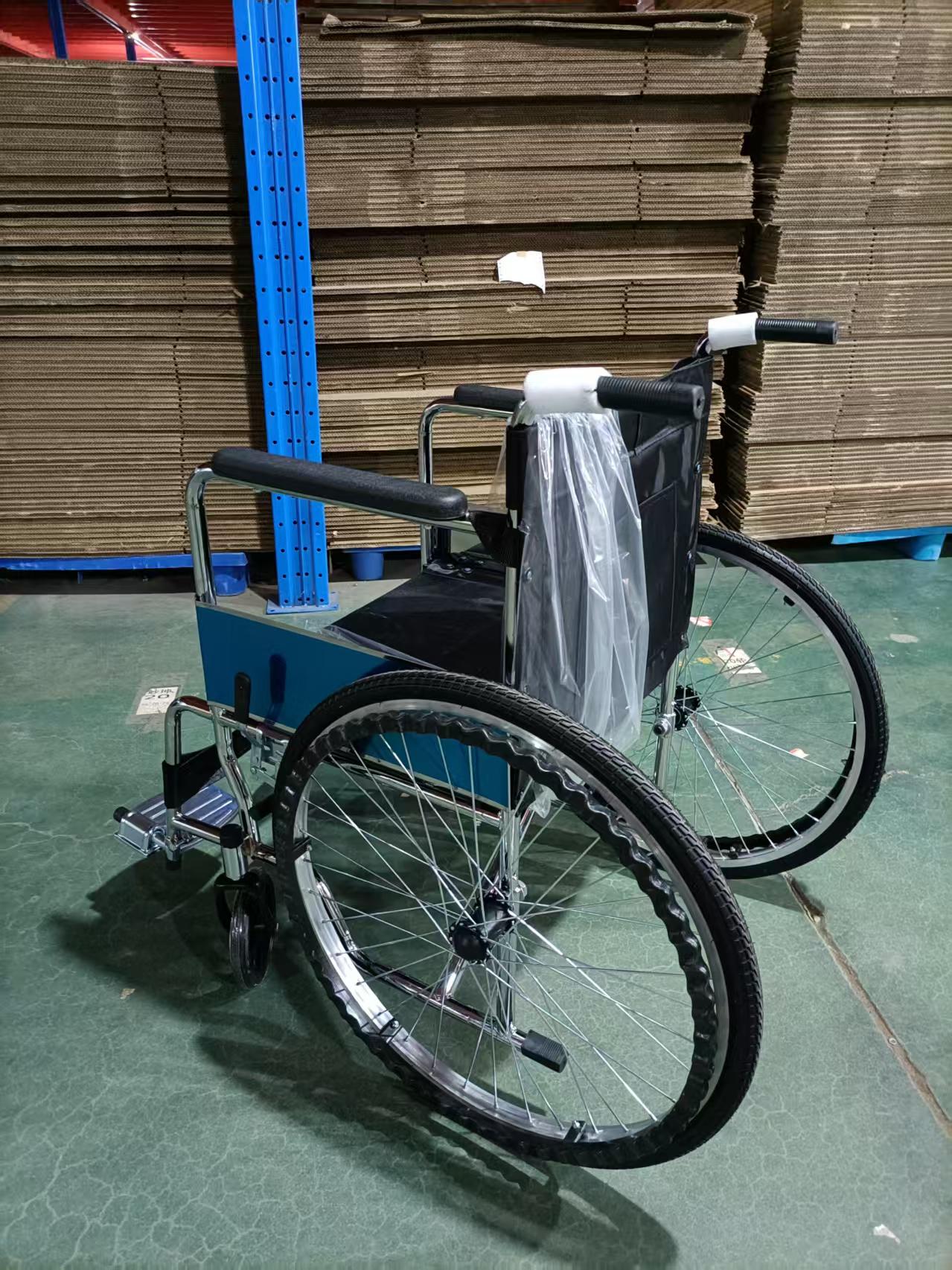 Electric Wheelchair with Soft Leather Seat & Solid Tires