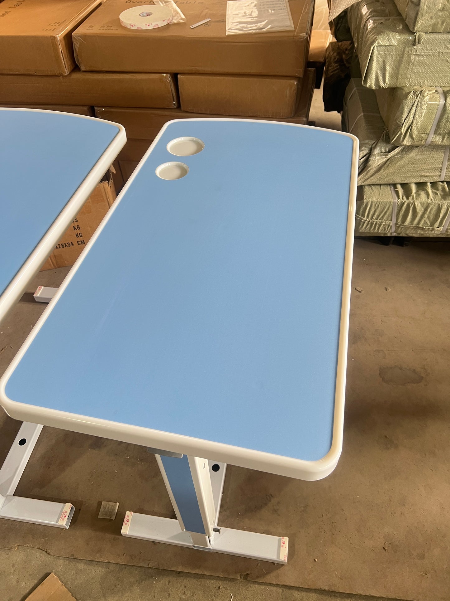 Medical Overbed Table With ABS Desktop