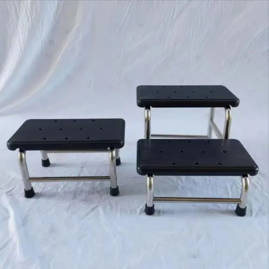Dual-Level Anti-Slip Step Stool with Stainless Steel Frame (40.5x51x32cm)