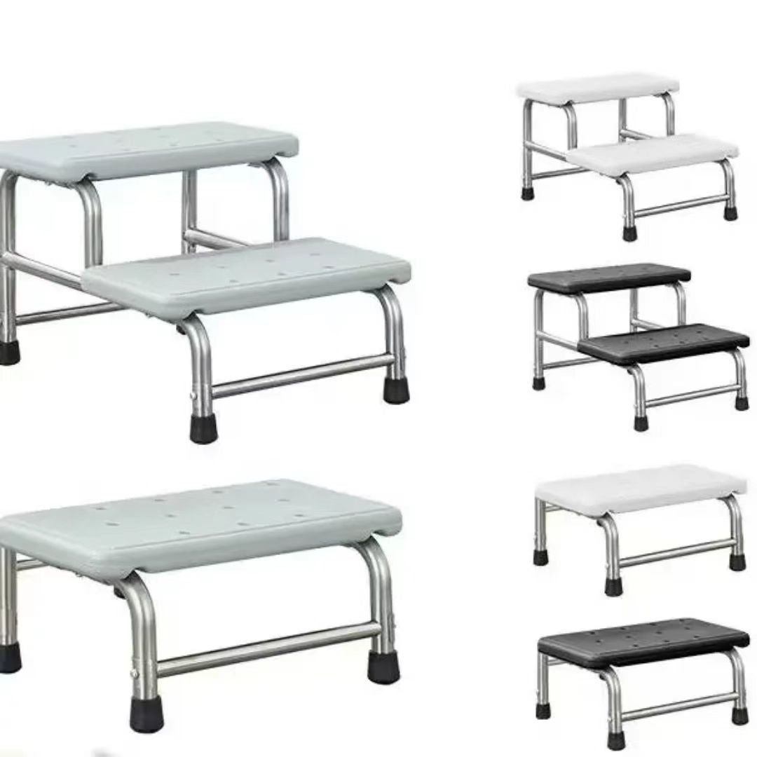 Dual-Level Anti-Slip Step Stool with Stainless Steel Frame (40.5x51x32cm)