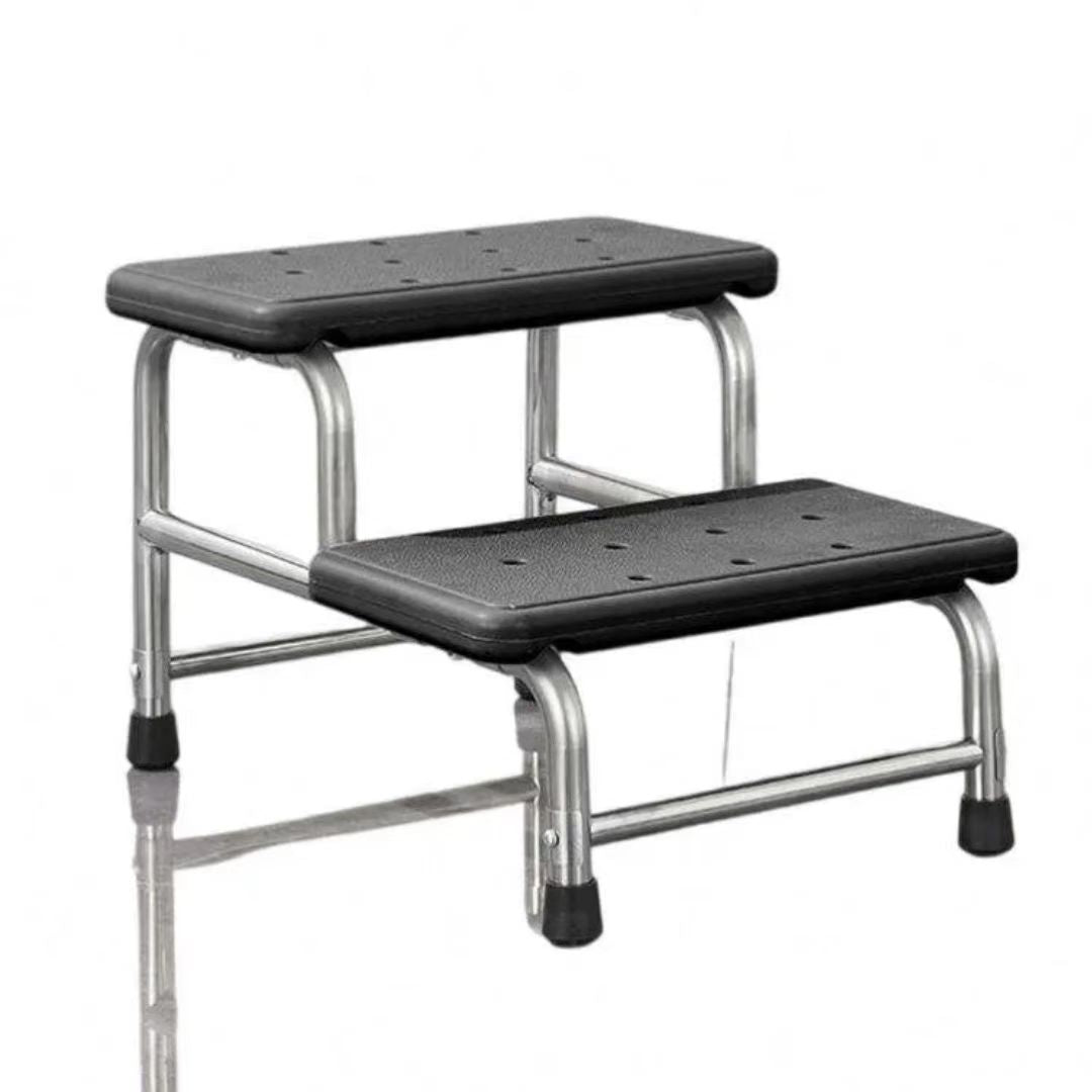Dual-Level Anti-Slip Step Stool with Stainless Steel Frame (40.5x51x32cm)