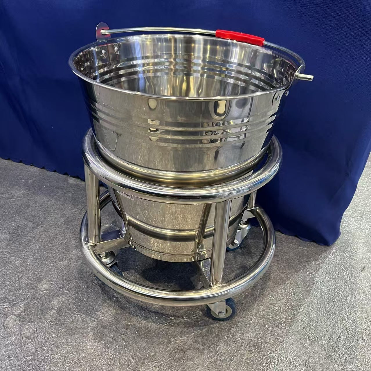 304 Stainless Steel Mobile Medical Waste Bucket - Clinic/Hospital Sanitary Disposal Container
