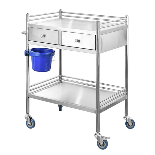 Luxury Assembled Double-Layer Trolley with Double Drawers (660×440×860mm / 600×400×860mm)
