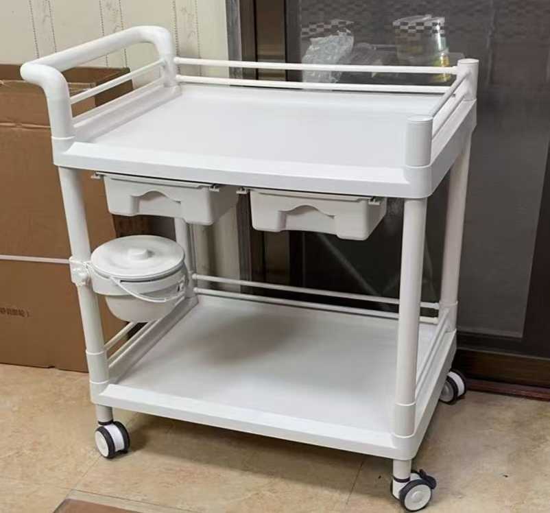 Two-layer detachable ABS treatment cart (double drawers)