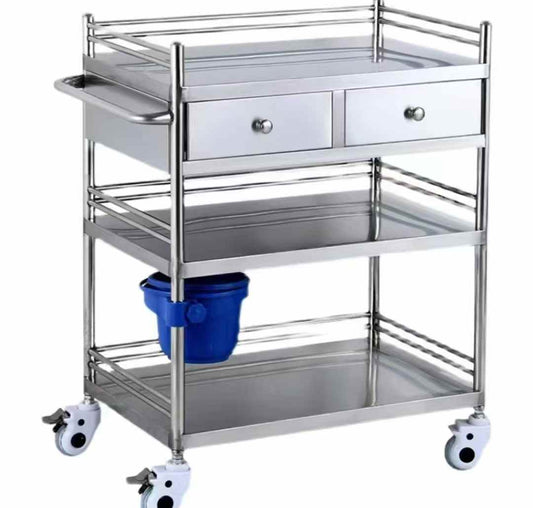 Three-Layer Double Drawer Treatment Trolley