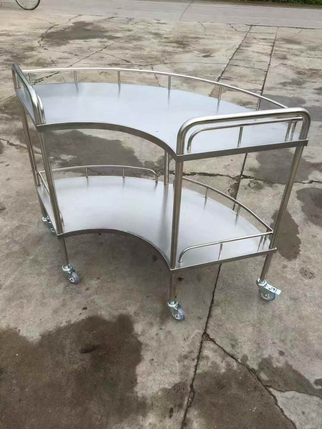 Fan-shaped Stainless Steel Linen Trolley