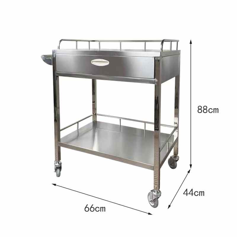 Two-Layer Single Drawer Treatment Trolley