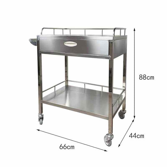 Two-Layer Single Drawer Treatment Trolley