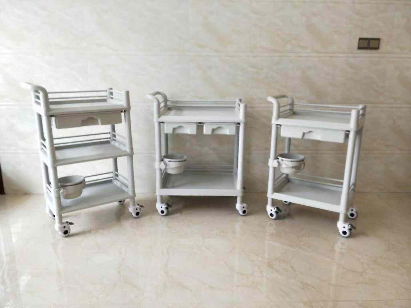 Two-layer detachable ABS treatment cart (double drawers)
