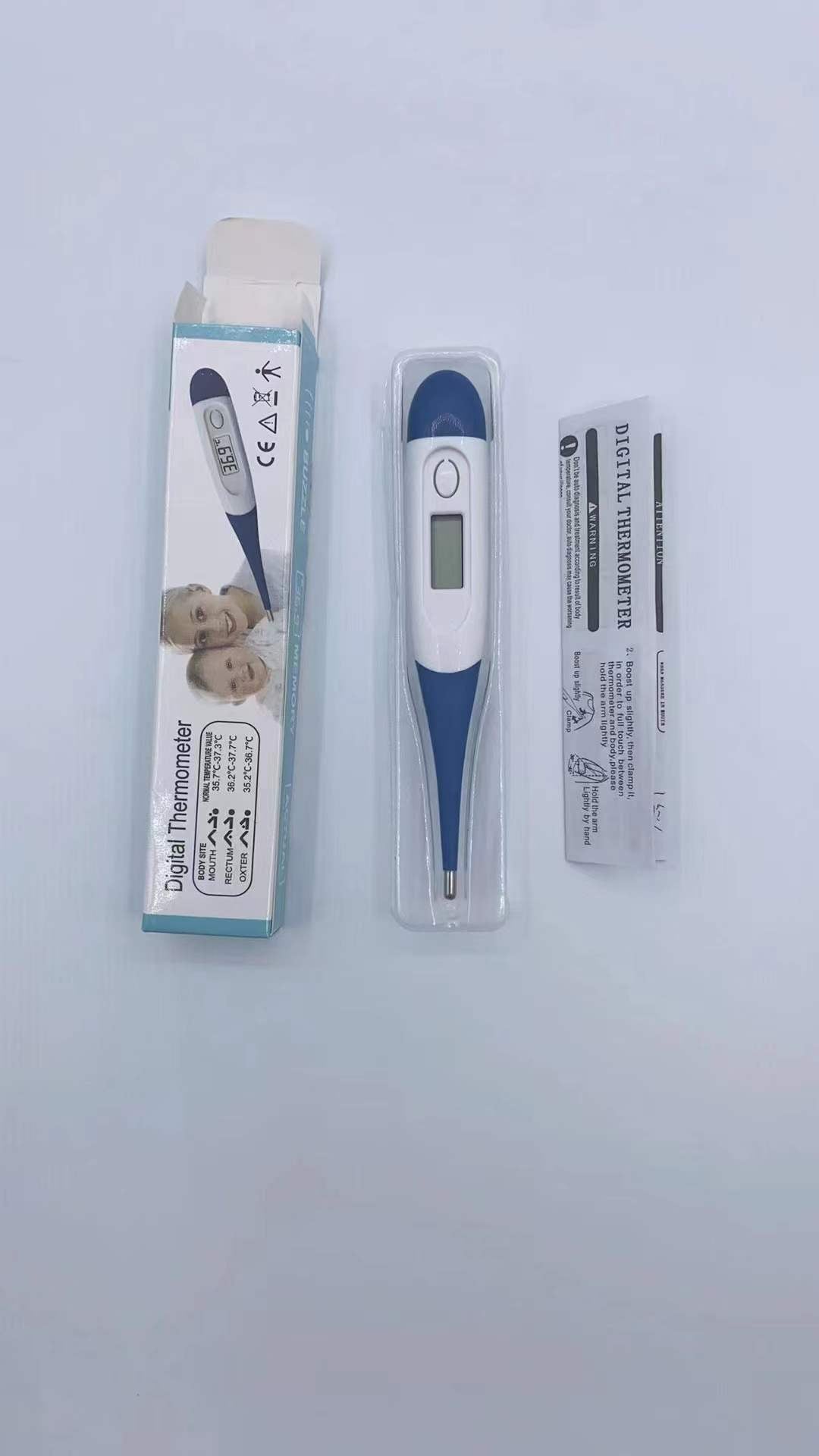 CE Approved Soft Tip Digital Clinical Thermometer for Baby & Adult, Oral/Rectal/Armpit Use