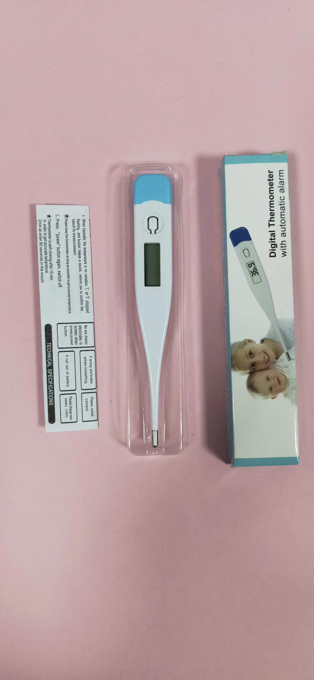 CE Approved Soft Tip Digital Clinical Thermometer for Baby & Adult, Oral/Rectal/Armpit Use