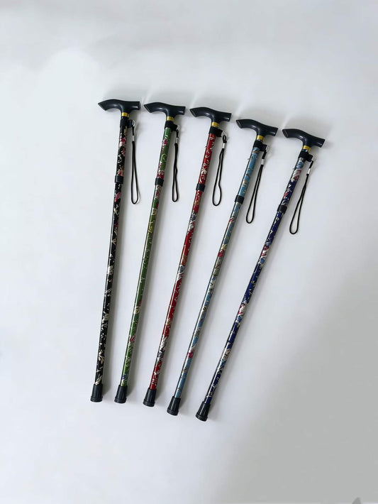 5 Sections Patterned Folding Walking Cane