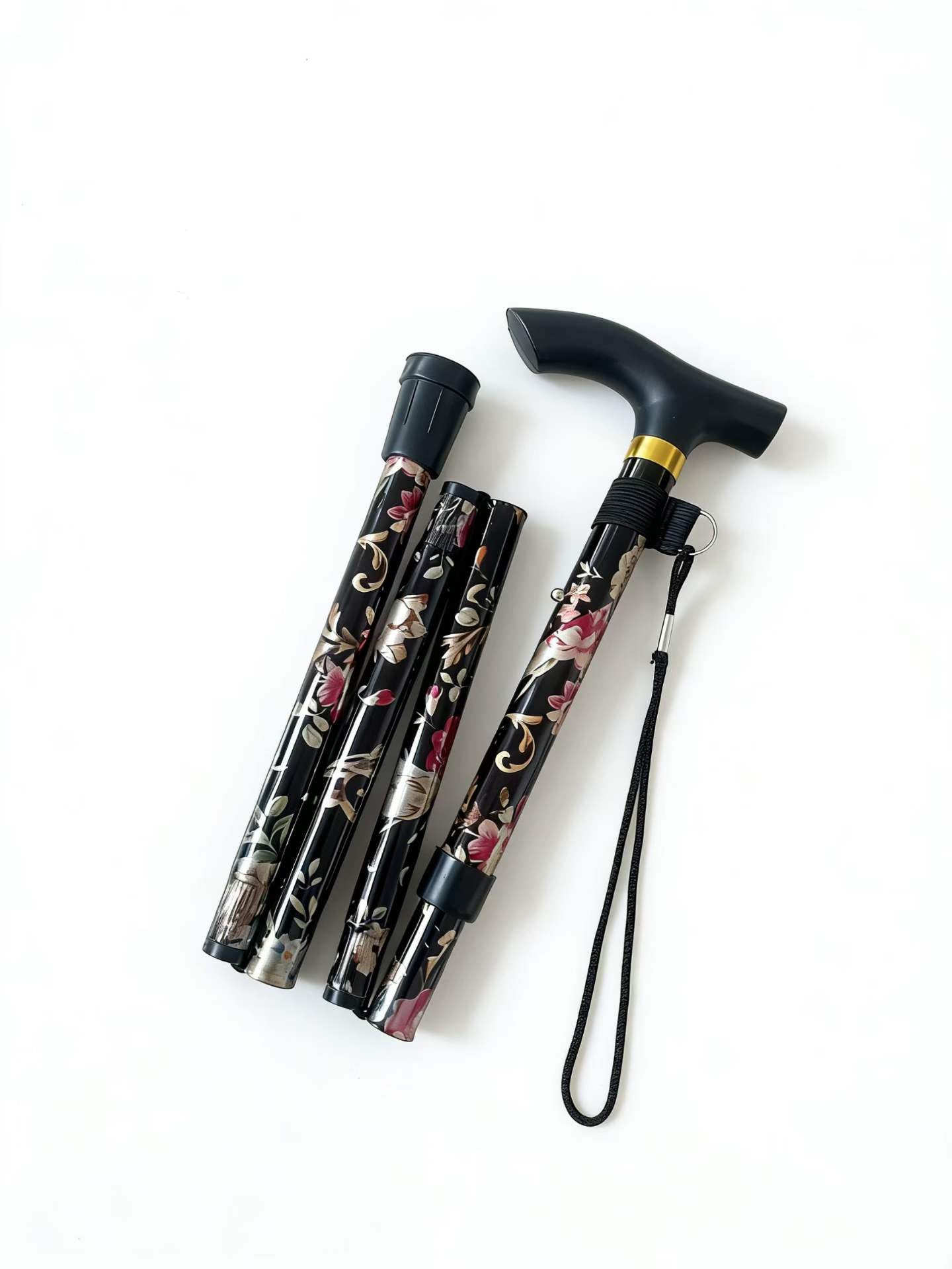 5 Sections Patterned Folding Walking Cane