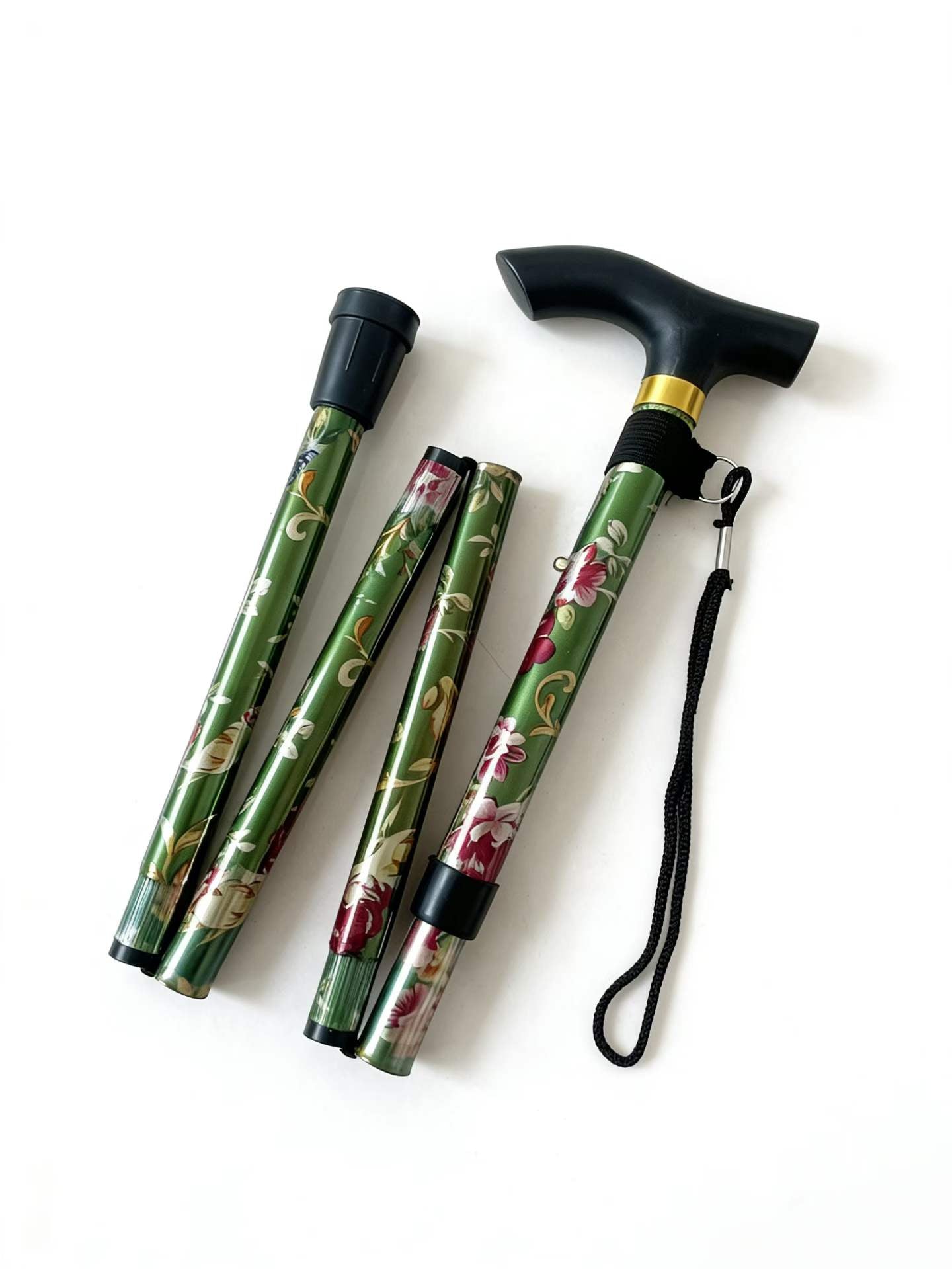 5 Sections Patterned Folding Walking Cane