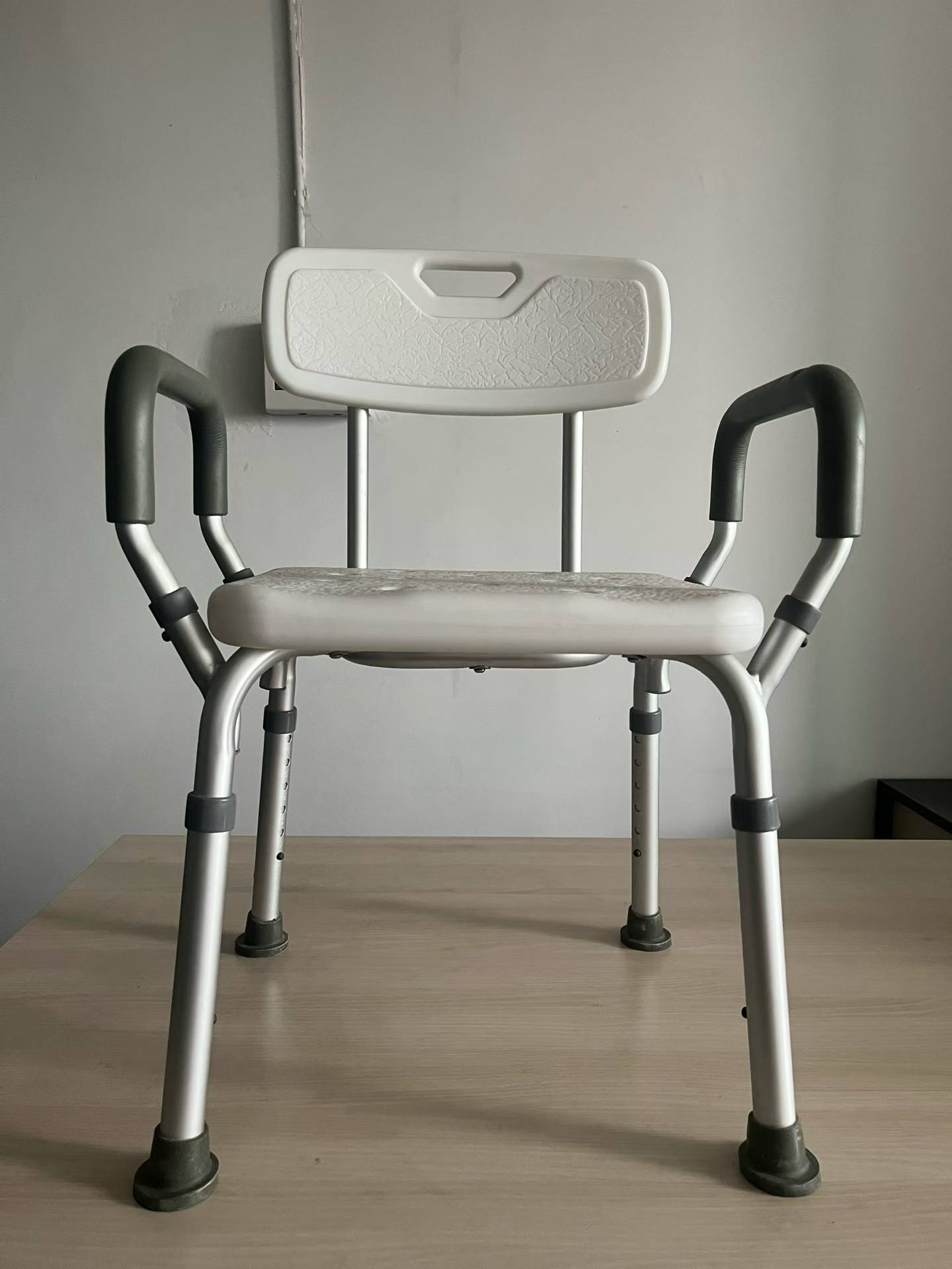 Shower Chair with Backrest & Armrests for Elderly