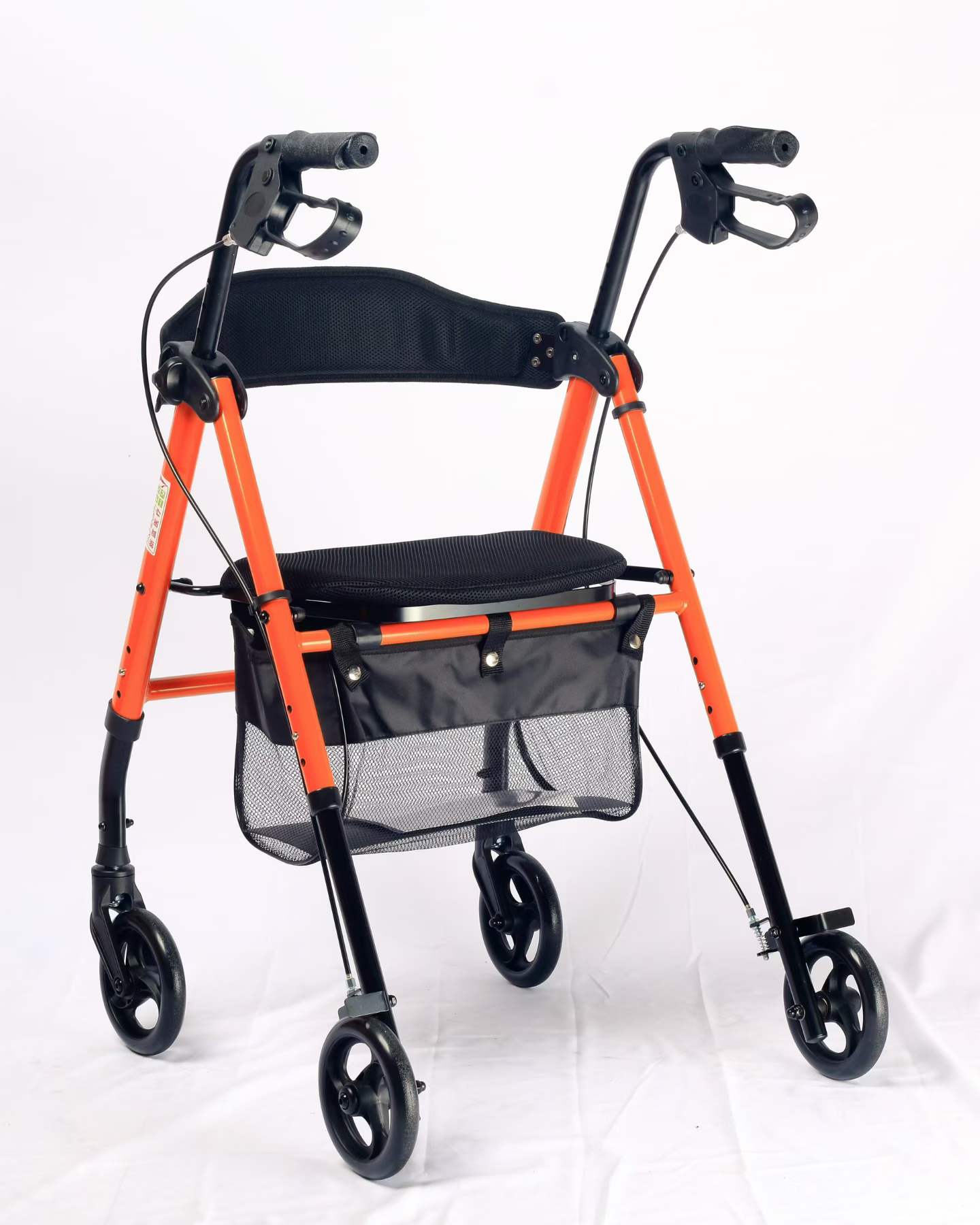 Rollator Walker with Seat, Four Wheel Mobility Walking Aid for Elderly