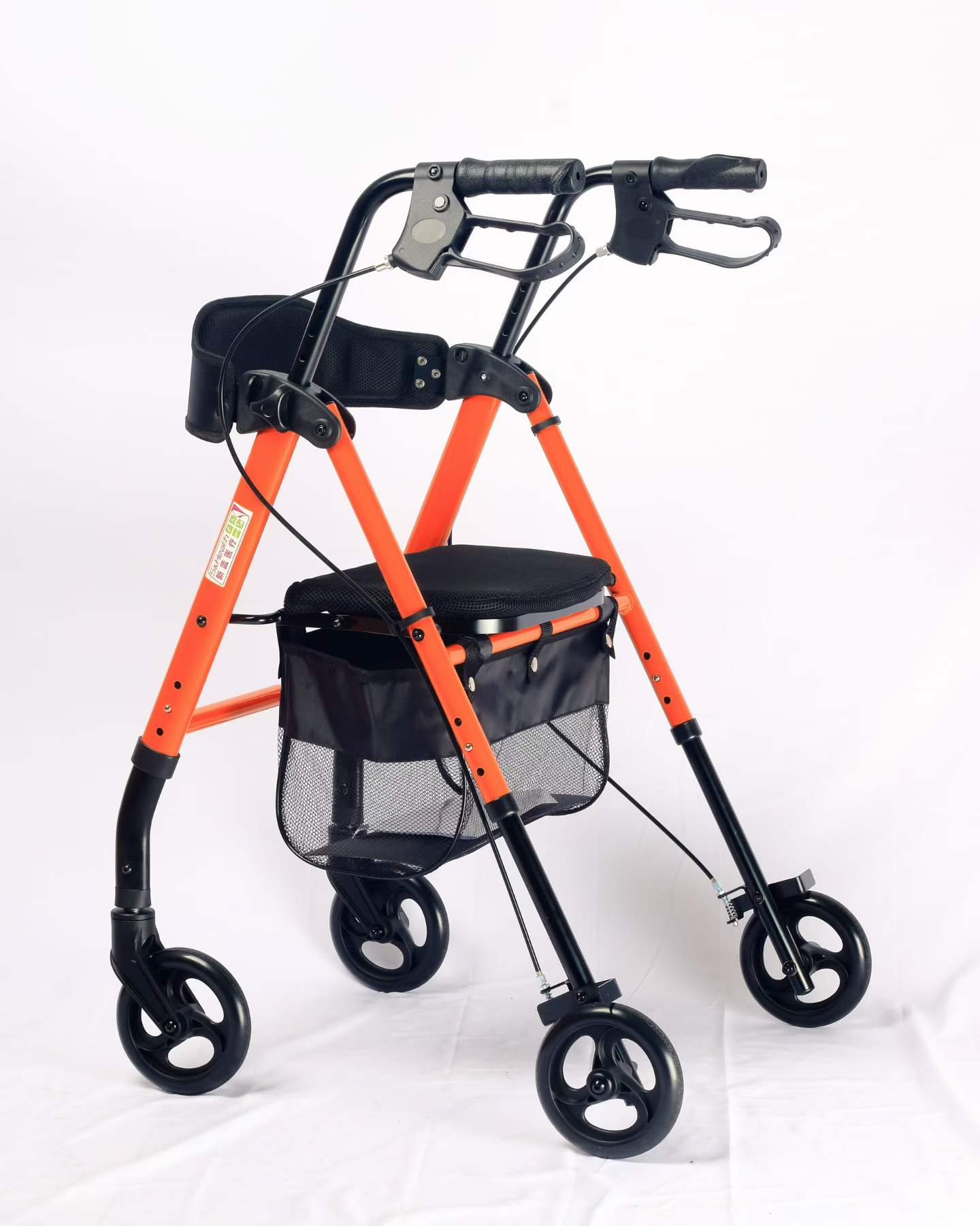 Rollator Walker with Seat, Four Wheel Mobility Walking Aid for Elderly