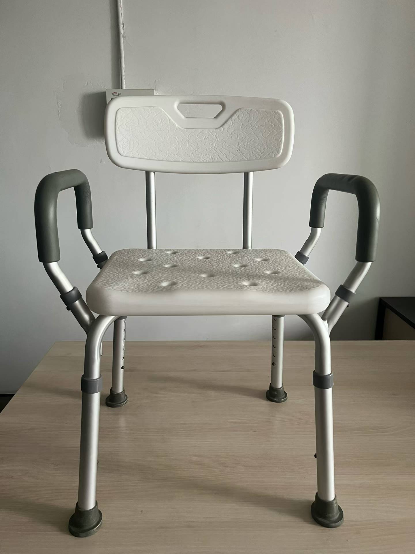 Shower Chair with Backrest & Armrests for Elderly