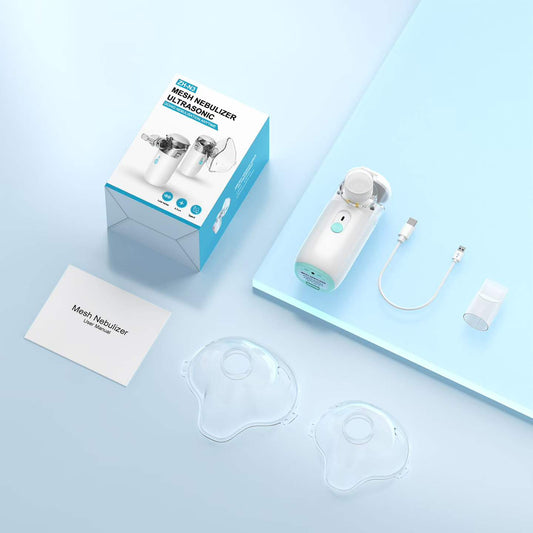 Ultra Quiet Portable Mesh Nebulizer Two Colors White & Pink