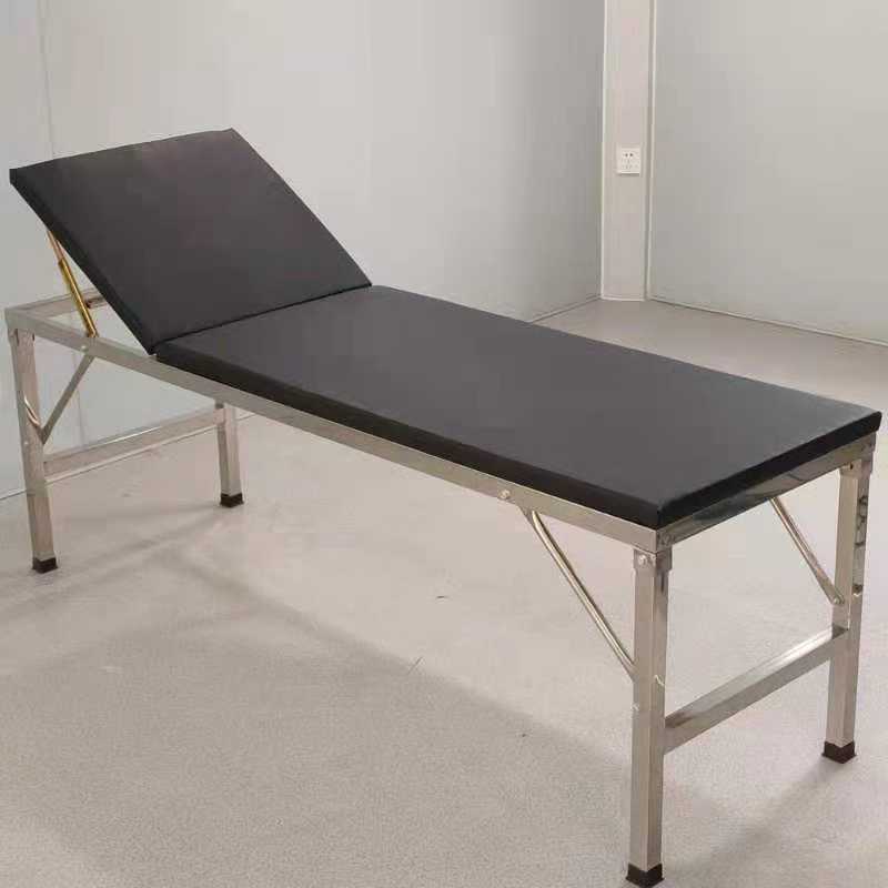 Stainless Steel Back-Lifting Examination Table with 5cm Thick Mattress (1900×600×750mm / 1900×600×700mm)
