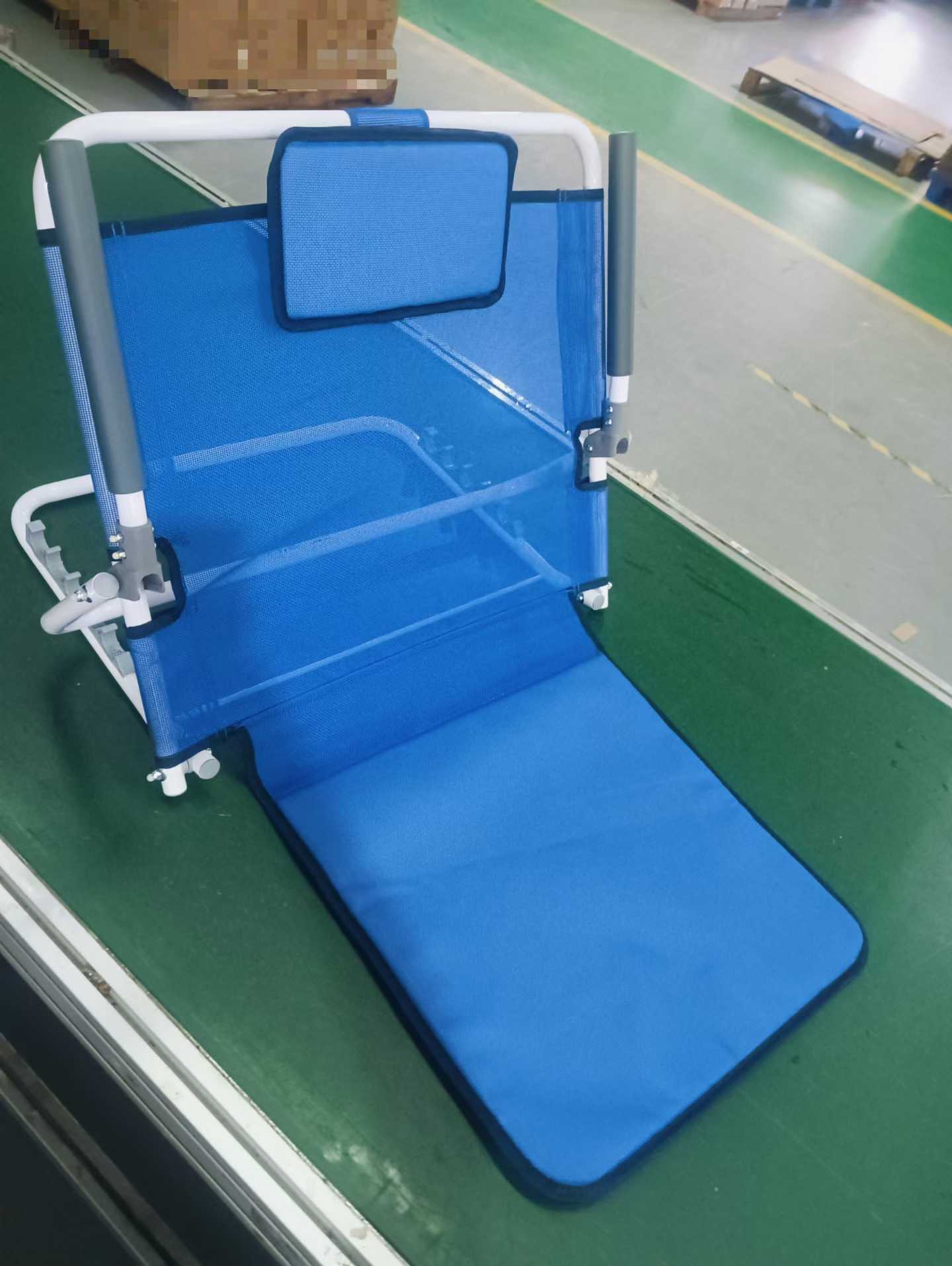 Multi-Angle Adjustable Bed Rest Reading Back Support Chair, Portable Steel Frame Bed Recliner with Detachable Pillow for Home Hospital Care