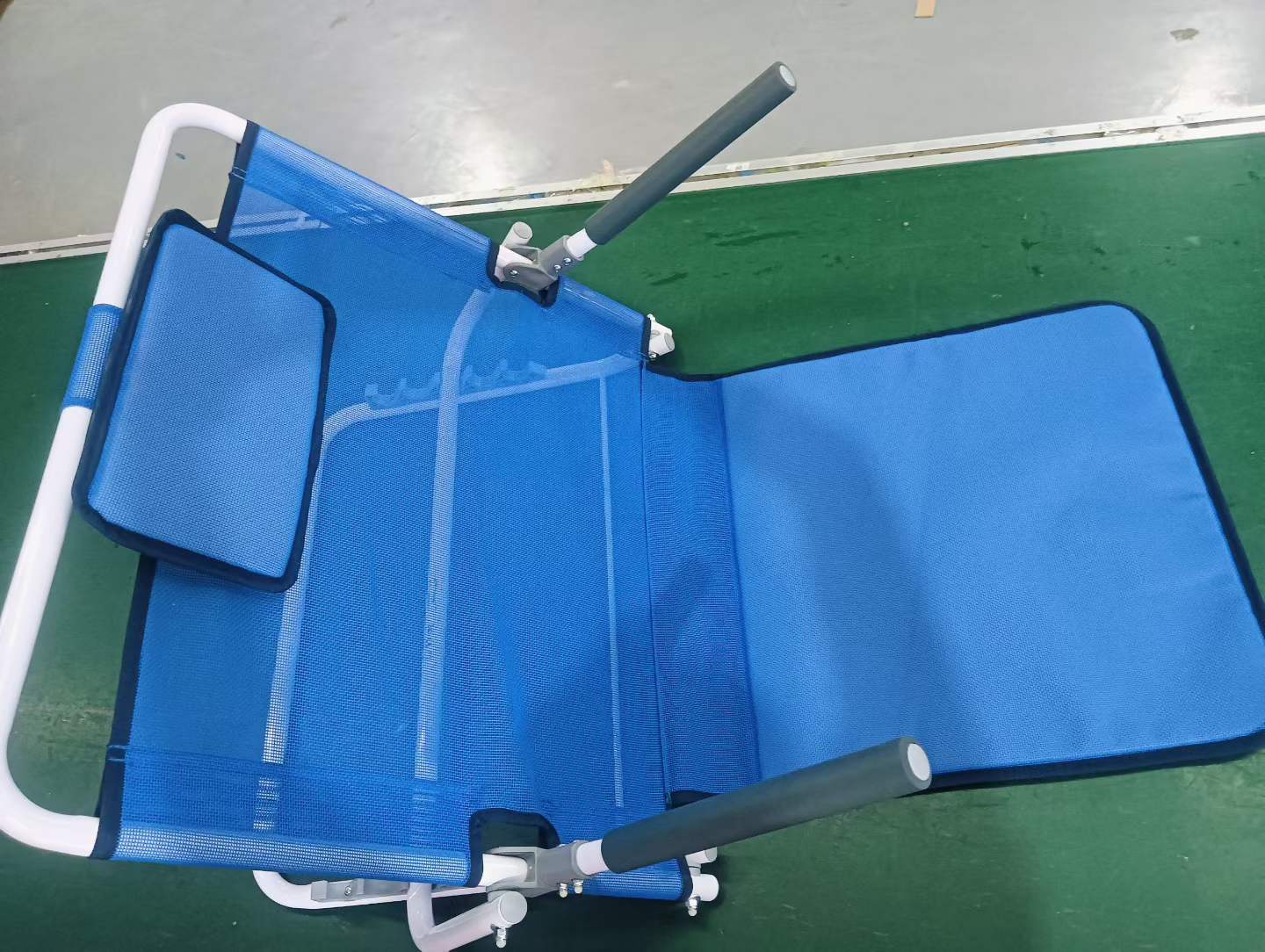 Multi-Angle Adjustable Bed Rest Reading Back Support Chair, Portable Steel Frame Bed Recliner with Detachable Pillow for Home Hospital Care