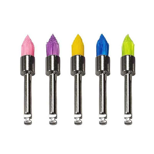 Colorful Tapered Dental Prophy Brushes, Latch Type Nylon Teeth Polishing Brushes for Low Speed Handpiece