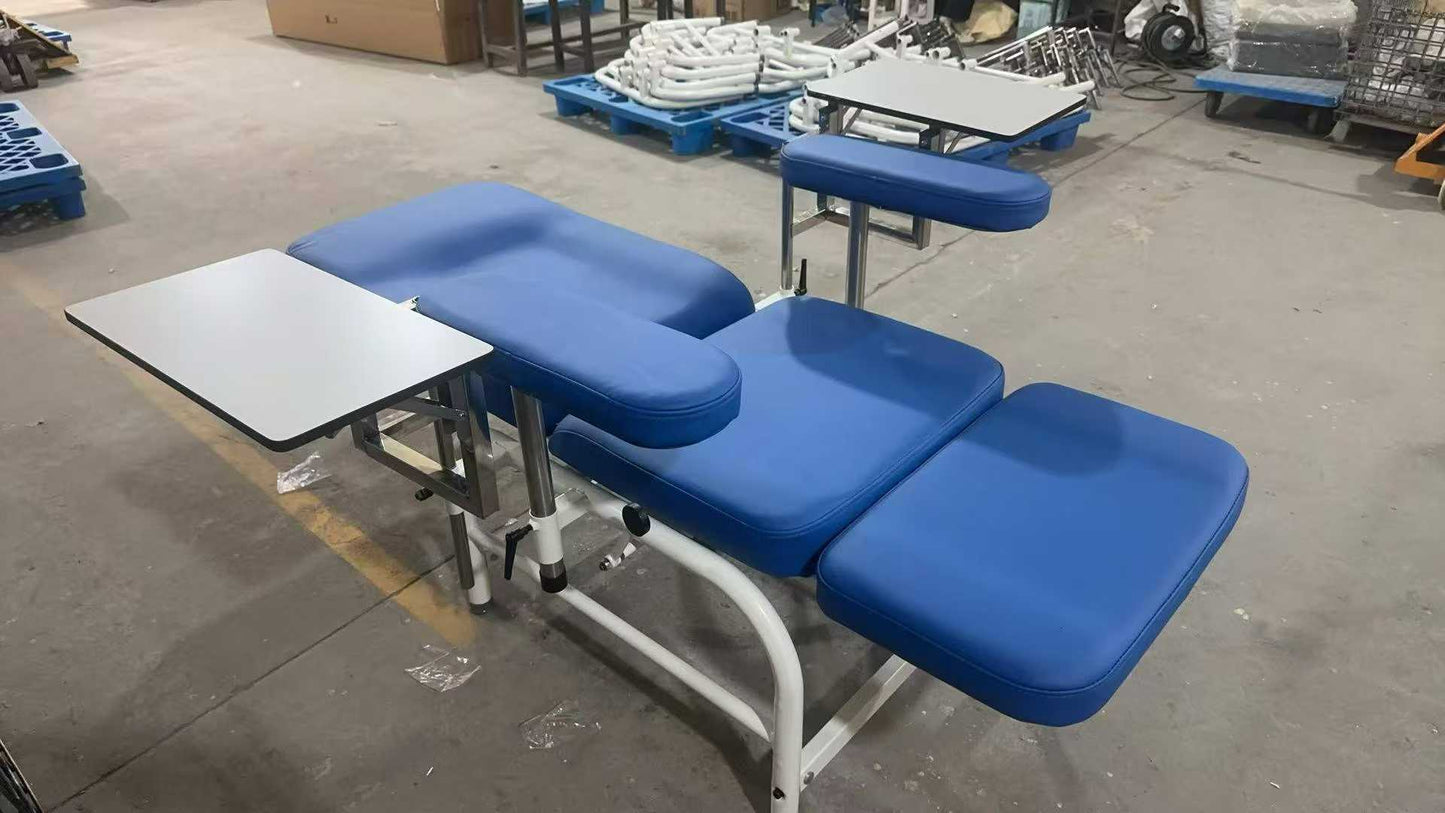 Hospital Manual Recliner Blood Collection Chair Phlebotomy Blood Donation Chair Equipped With Side Writing Board