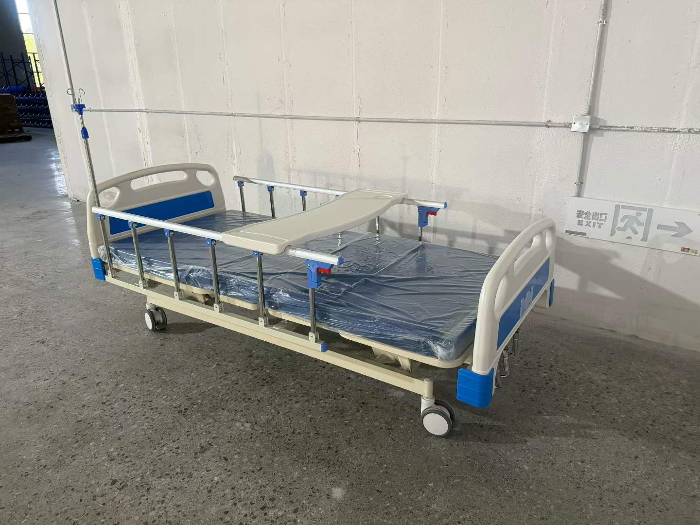 Three Crank Manual Hospital Bed | 3 Function Adjustable Patient Nursing Medical Bed With Complete Accessories