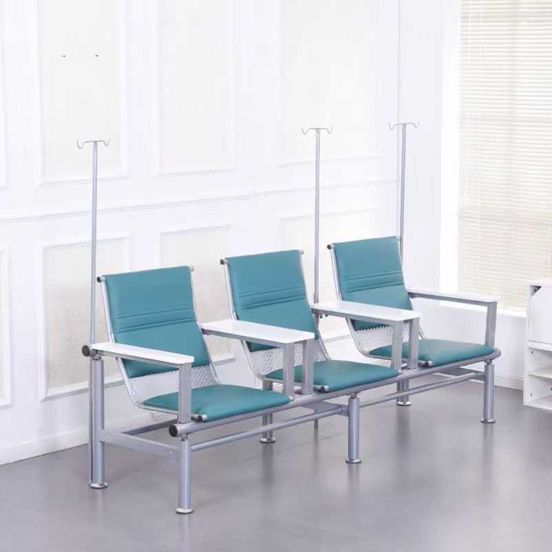 4-Seater Infusion Chair | Hospital Waiting Transfusion Chair with IV Pole