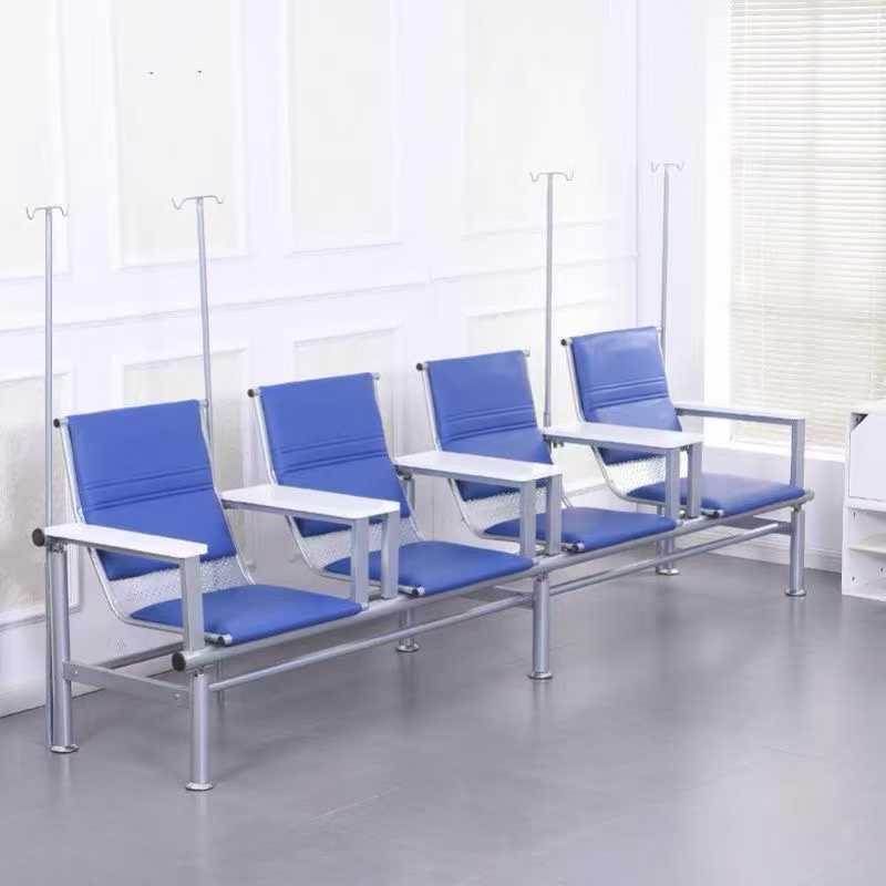 4-Seater Infusion Chair | Hospital Waiting Transfusion Chair with IV Pole