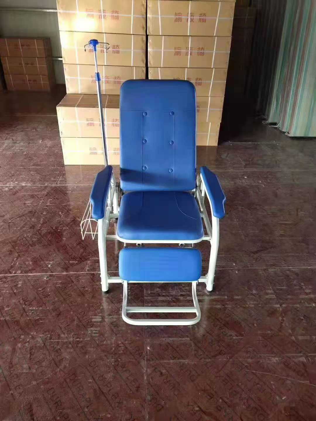 Adjustable Medical Infusion Chair with Footrest & IV Pole, Reclining Transfusion Chair for Clinic Hospital