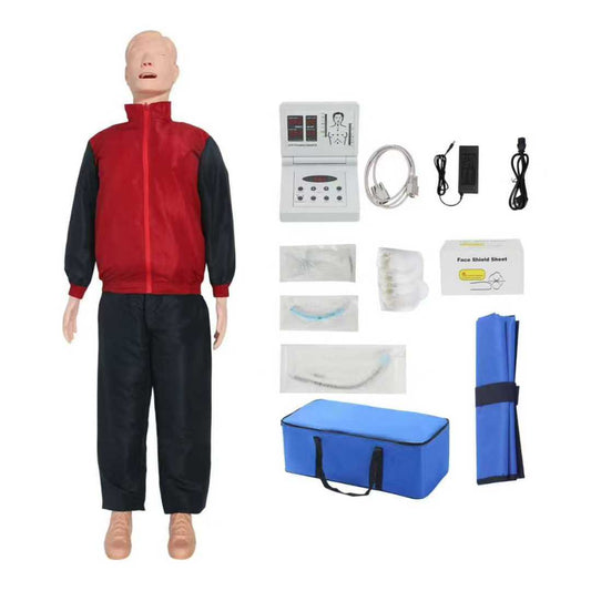 Full-Body CPR Resuscitation Training Manikin with Digital Monitoring System and Endotracheal Intubation Function