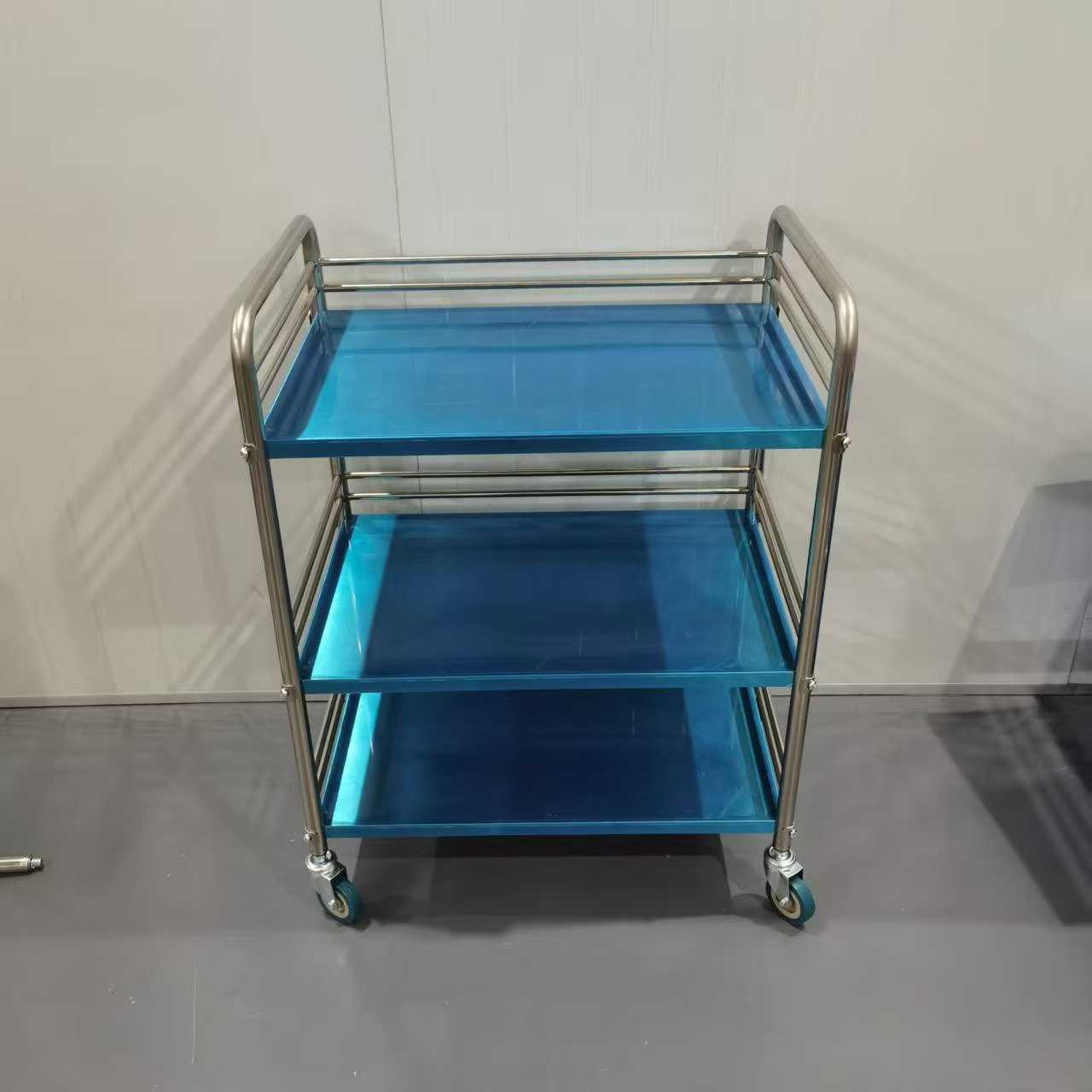 Stainless Steel Double-Layer Trolley with Pot (600×400×860mm)