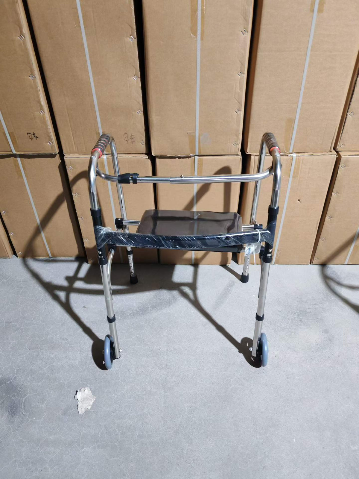 Wheeled Walker, Aluminum Alloy Folding Walking Aid for Elderly