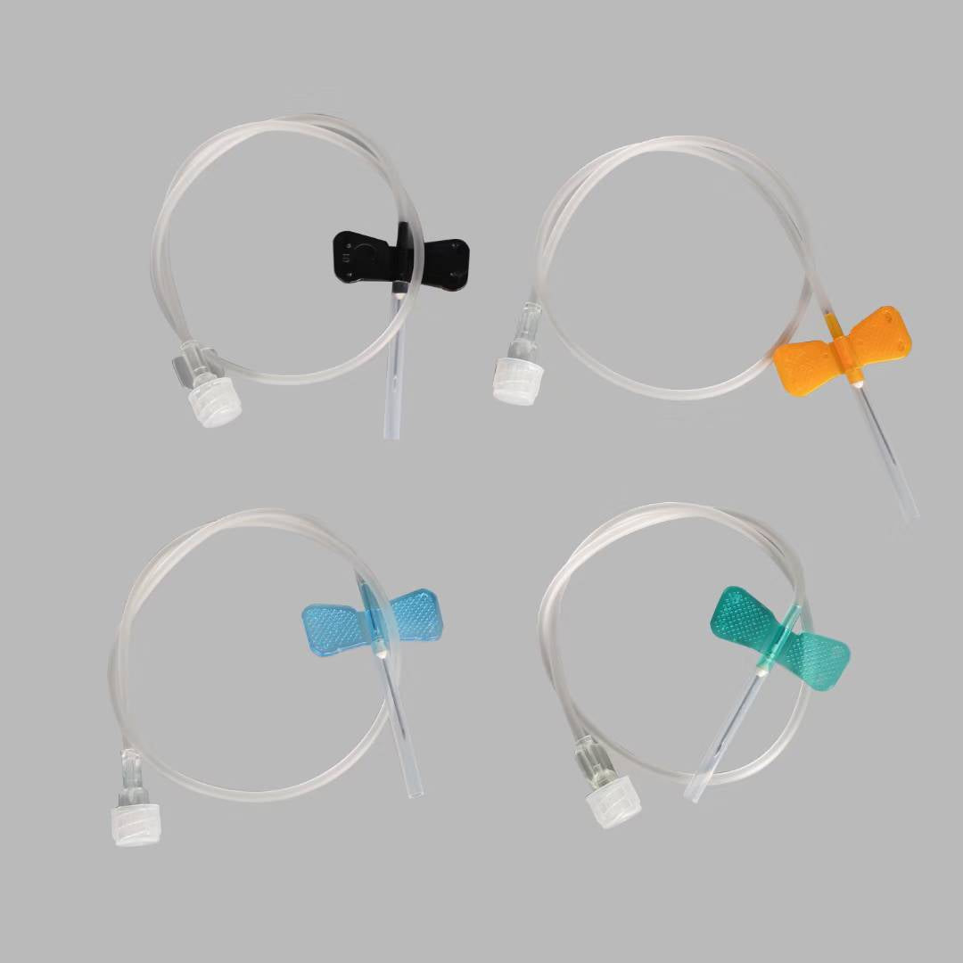 Disposable Sterile Butterfly Blood Collection Needle, Scalp Vein Set with Luer Connector, Multiple Sizes 21G-25G